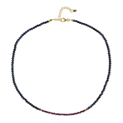 Collier en argent et Rubis du Mozambique (Riya)