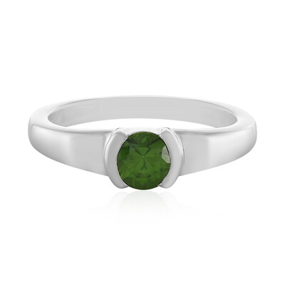 Bague en argent et Zircon de Ceylan vert