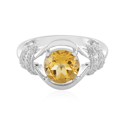 Bague en argent et Citrine