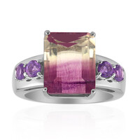 Bague en argent et Fluorite multicolore (Pallanova)