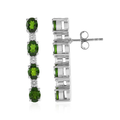 Boucles d'oreilles en argent et Diopside de Russie