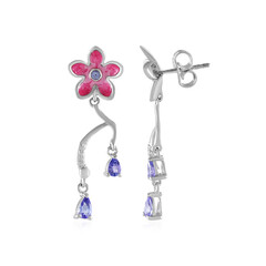 Boucles d'oreilles en argent et Tanzanite