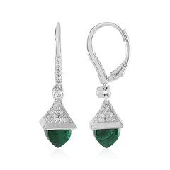 Boucles d'oreilles en argent et Malachite