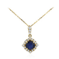 Collier en or et Saphir bleu de Ceylan