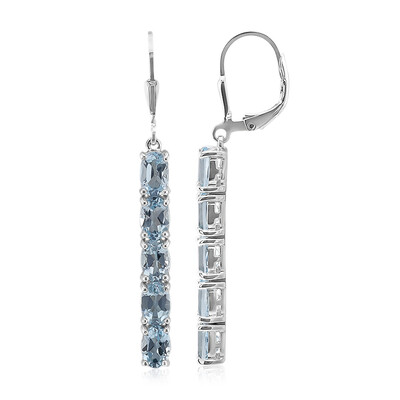 Boucles d'oreilles en argent et Topaze bleu ciel