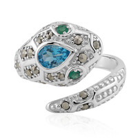 Bague en argent et Topaze bleu Suisse (Annette classic)