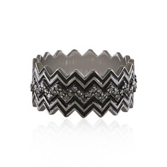 Bague en argent et Diamant noir