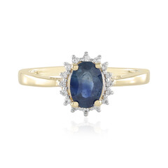 Bague en or et Saphir bleu