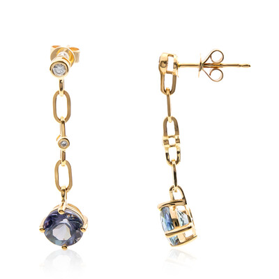 Boucles d'oreilles en or et Tanzanite non chauffée (CIRARI)