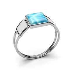 Bague en argent et Larimar