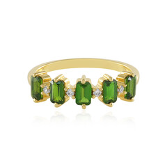 Bague en argent et Diopside de Russie