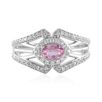 Bague en argent et Saphir de Ceylan rose non chauffé