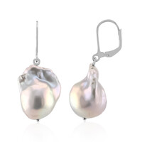 Boucles d'oreilles en argent et Perle de culture d'eau douce argentée (TPC)