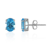 Boucles d'oreilles en argent et Topaze bleu Suisse