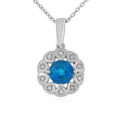 Collier en argent et Apatite bleu néon