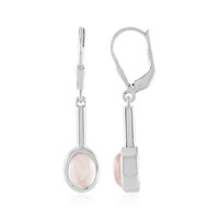 Boucles d'oreilles en argent et Quartz rose