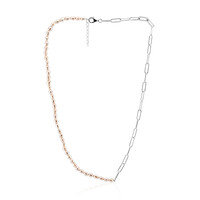 Collier en argent et Perle de culture d'eau douce rose (TPC)