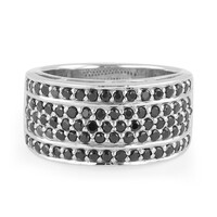 Bague en argent et Spinelle noir