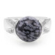 Bague pour homme en argent et Obsidienne Flocon-de-Neige