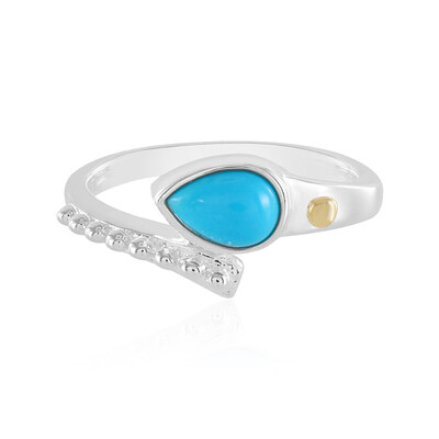 Bague en argent et Turquoise Sleeping Beauty (Granulieren)