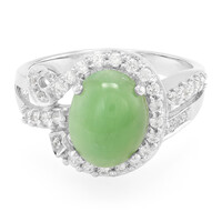 Bague en argent et Chrysoprase impériale