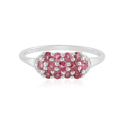 Bague en argent et Tourmaline rose du Brésil