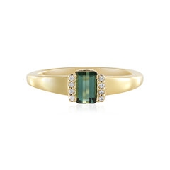 Bague en argent et Tourmaline verte de Benedito(Adela Silber)