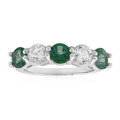 Bague en argent et Topaze vert papillon