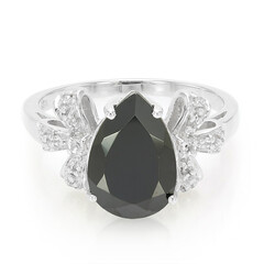 Bague en argent et Spinelle noir