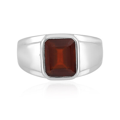 Bague pour homme en argent et Grenat Hessonite