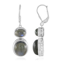 Boucles d'oreilles en argent et Labradorite bleue de Maniry (KM by Juwelo)