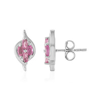 Boucles d'oreilles en argent et Tourmaline rose du Brésil