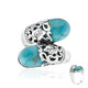 Bague en argent et Turquoise bleue de Mohavie