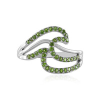 Bague en argent et Diopside de Russie