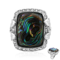 Bague en argent et Coquillage d'Abalone (Art of Nature)