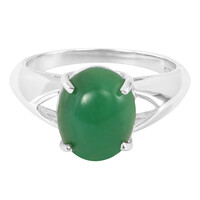 Bague en argent et Chrysoprase impériale