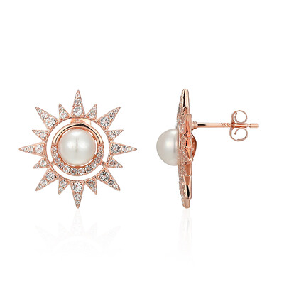 Boucles d'oreilles en argent et Perle blanche de culture d'eau douce