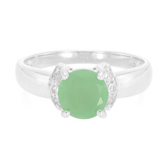 Bague pour homme en argent et Calcédoine verte