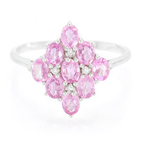 Bague en argent et Saphir rose de Ceylan