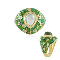 Bague en argent et Améthyste verte