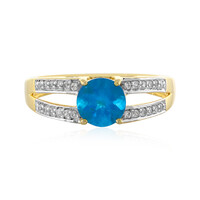 Bague en argent et Apatite bleu néon