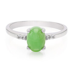 Bague en argent et Chrysoprase impériale