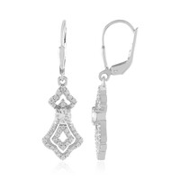 Boucles d'oreilles en argent et Saphir blanc