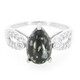 Bague en argent et Obsidienne Flocon-de-Neige