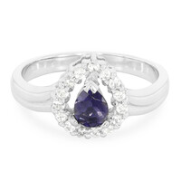 Bague en argent et Iolite de Ceylan