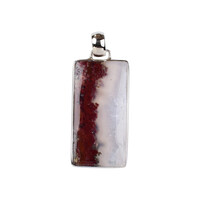 Pendentif en argent et Agate mousse de Java