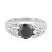 Bague en argent et Spinelle noir