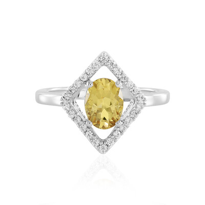 Bague en argent et Béryl jaune