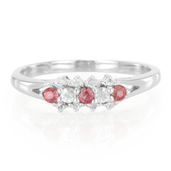 Bague en argent et Rubis rouge du soir