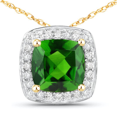 Collier en or et Diopside de Russie